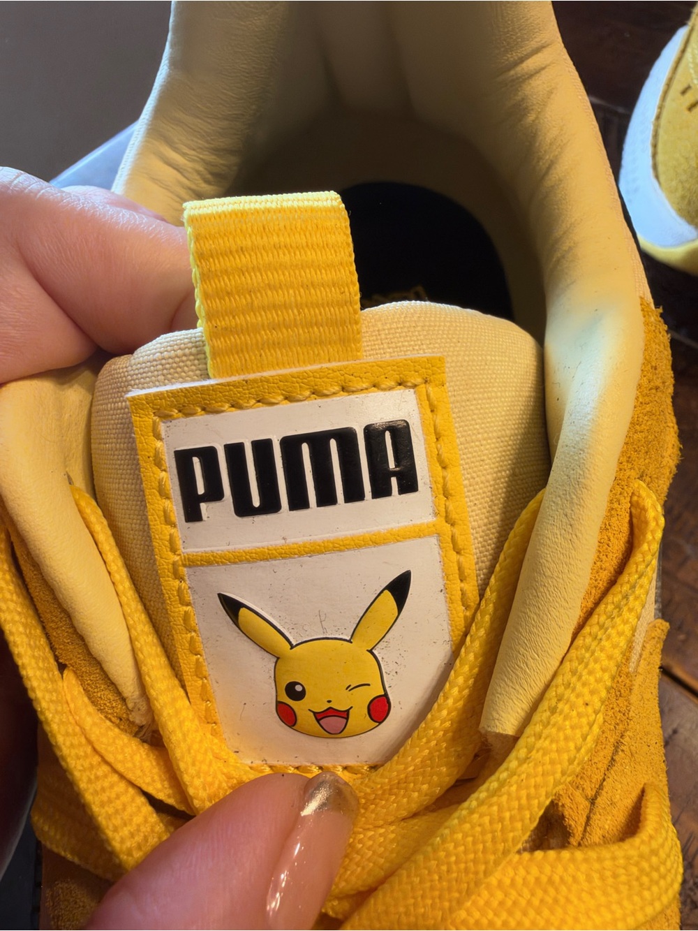 Puma Yellow Men’s Sneakers with Pikachu Badge